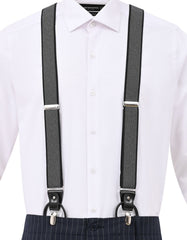Black Geometric Y-Back Suspenders