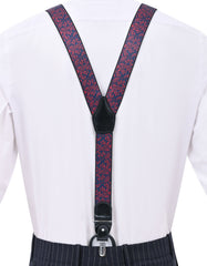 Navy Floral Y-Back Suspenders