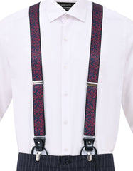 Navy Floral Y-Back Suspenders
