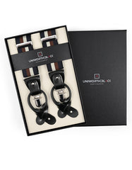 Navy Multi-Stripe Y-Back Suspenders