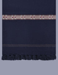 Navy Plain Wool Blend Men Shawl