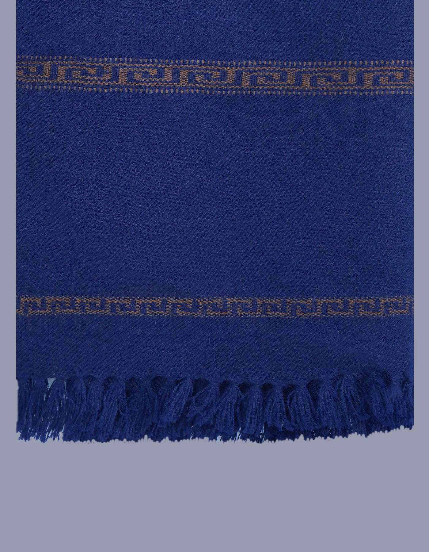 Navy Plain Wool Blend Men Shawl