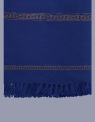 Navy Plain Wool Blend Men Shawl