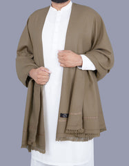 Brown Plain Wool Blend Men Shawl
