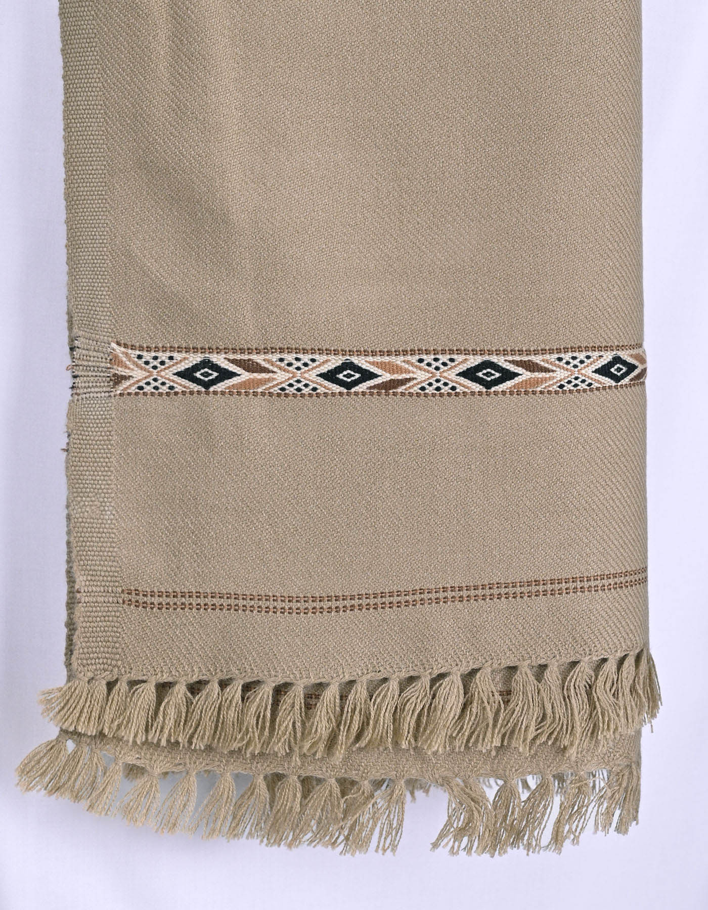 D Brown Plain Wool Blend Men Shawl