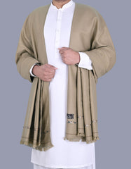 D Brown Plain Wool Blend Men Shawl