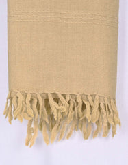 L Khaki Plain 100% Wool Men Shawl