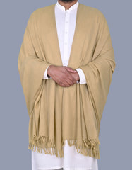 L Khaki Plain 100% Wool Men Shawl