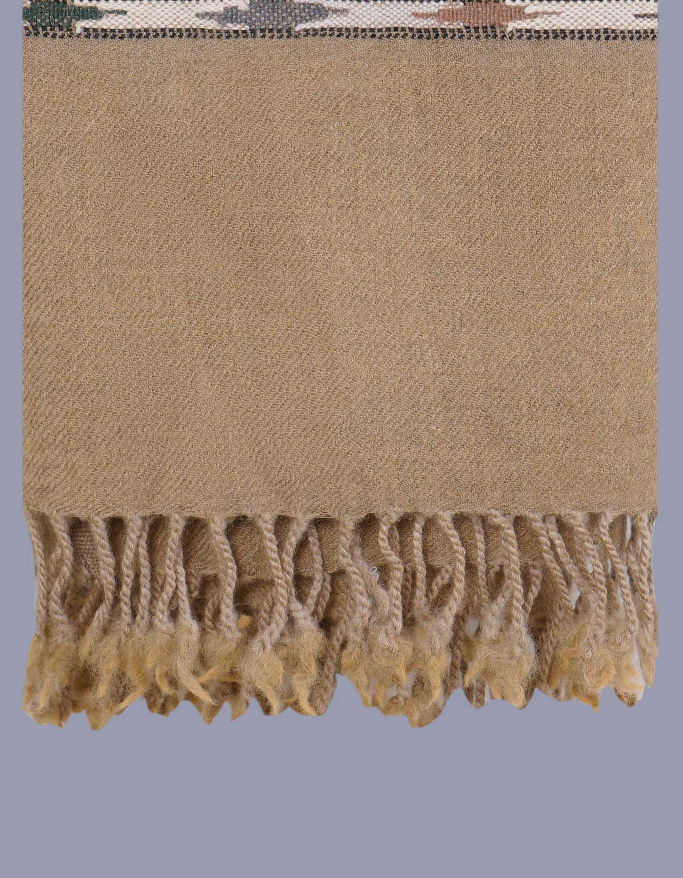 Brown Plain 100% Wool Men Shawl