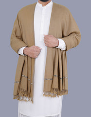 Brown Plain 100% Wool Men Shawl