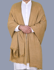 D Brown Plain 100% Wool Men Shawl