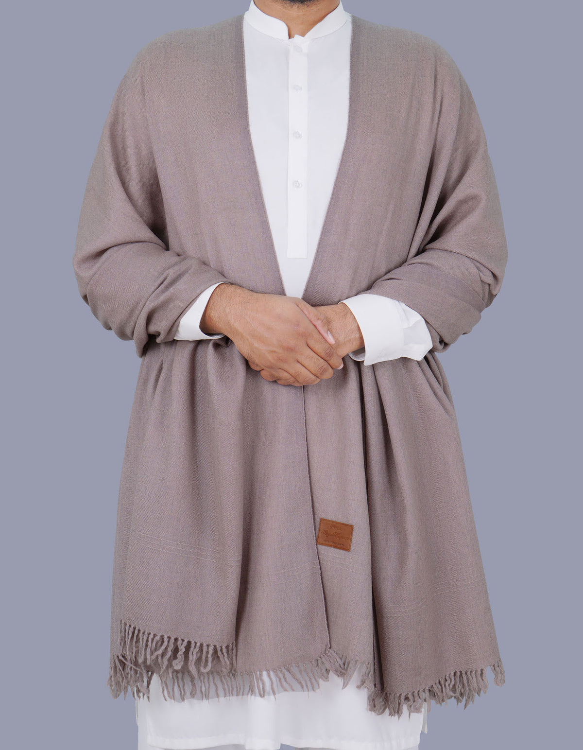 Mauve Plain 100% Wool Men Shawl