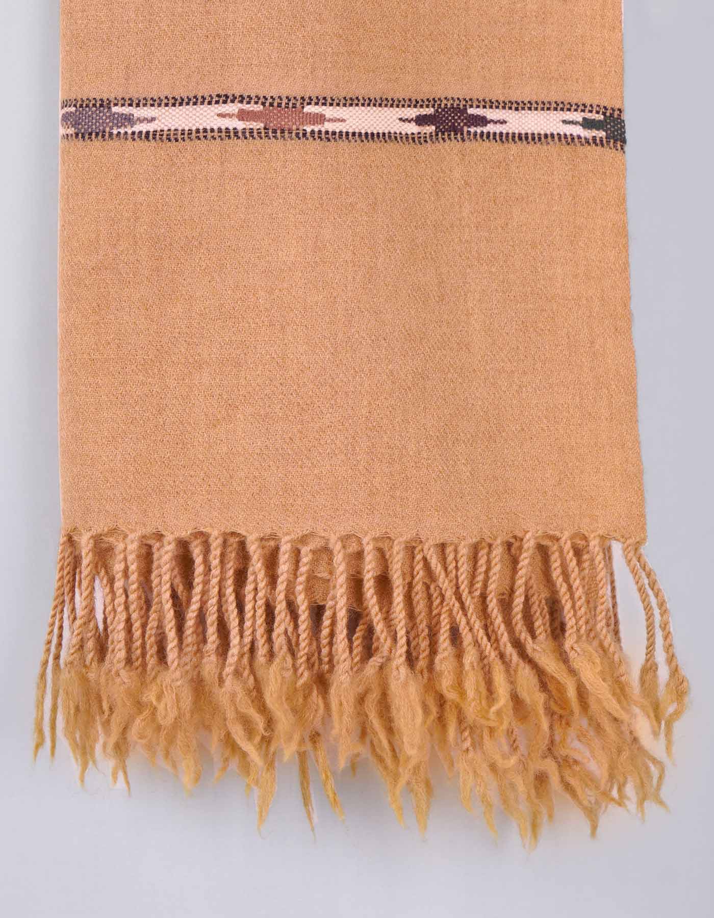 Khaki Plain 100% Wool Men Shawl