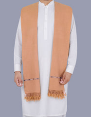 Khaki Plain 100% Wool Men Shawl