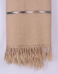 Fawn Plain 100% Wool Men Shawl