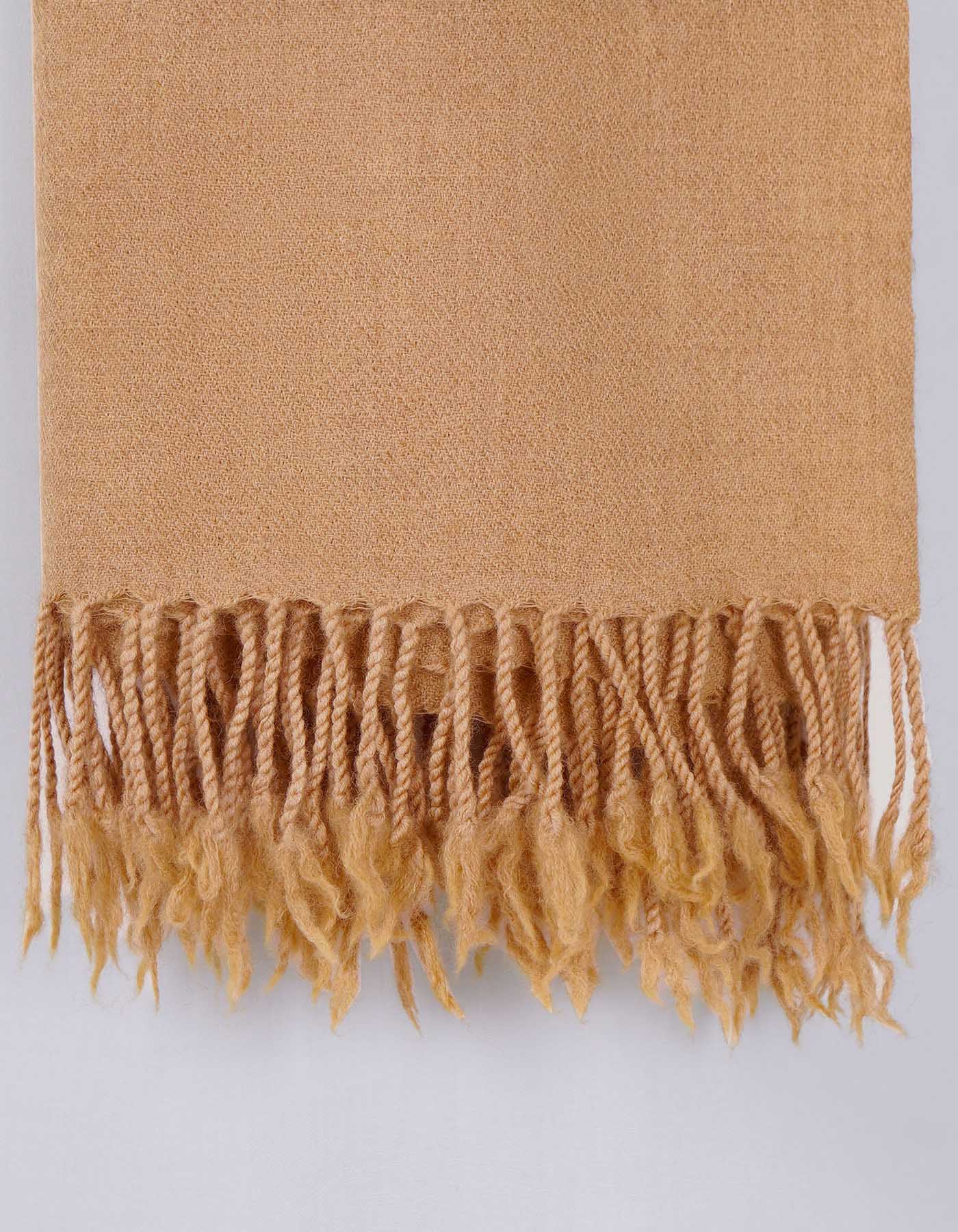 Camel Plain 100% Wool Men Shawl