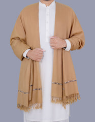 Camel Plain 100% Wool Men Shawl