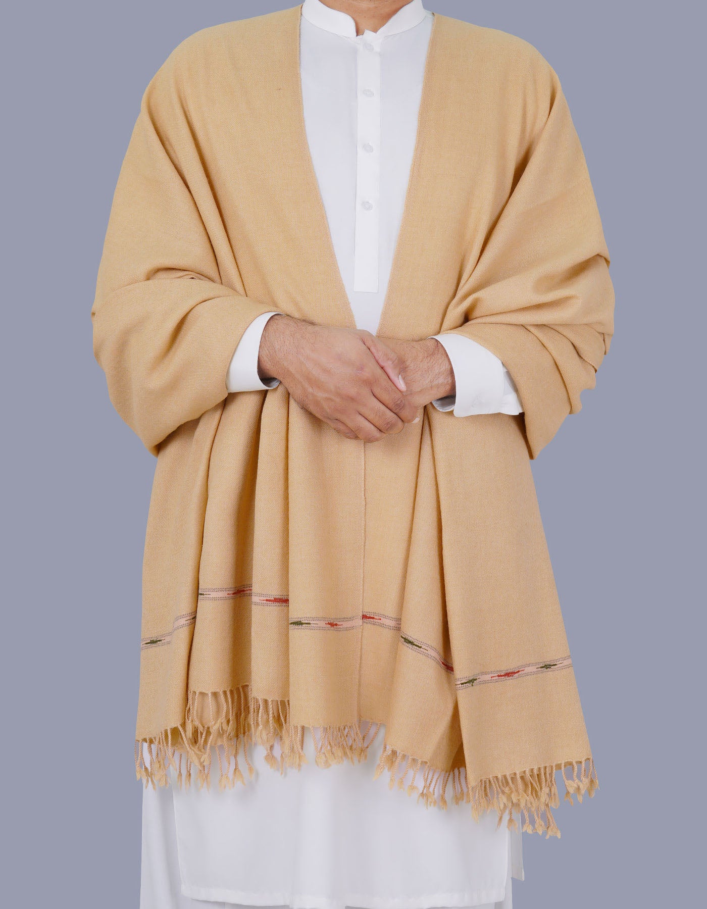 Skin Plain 100% Wool Men Shawl