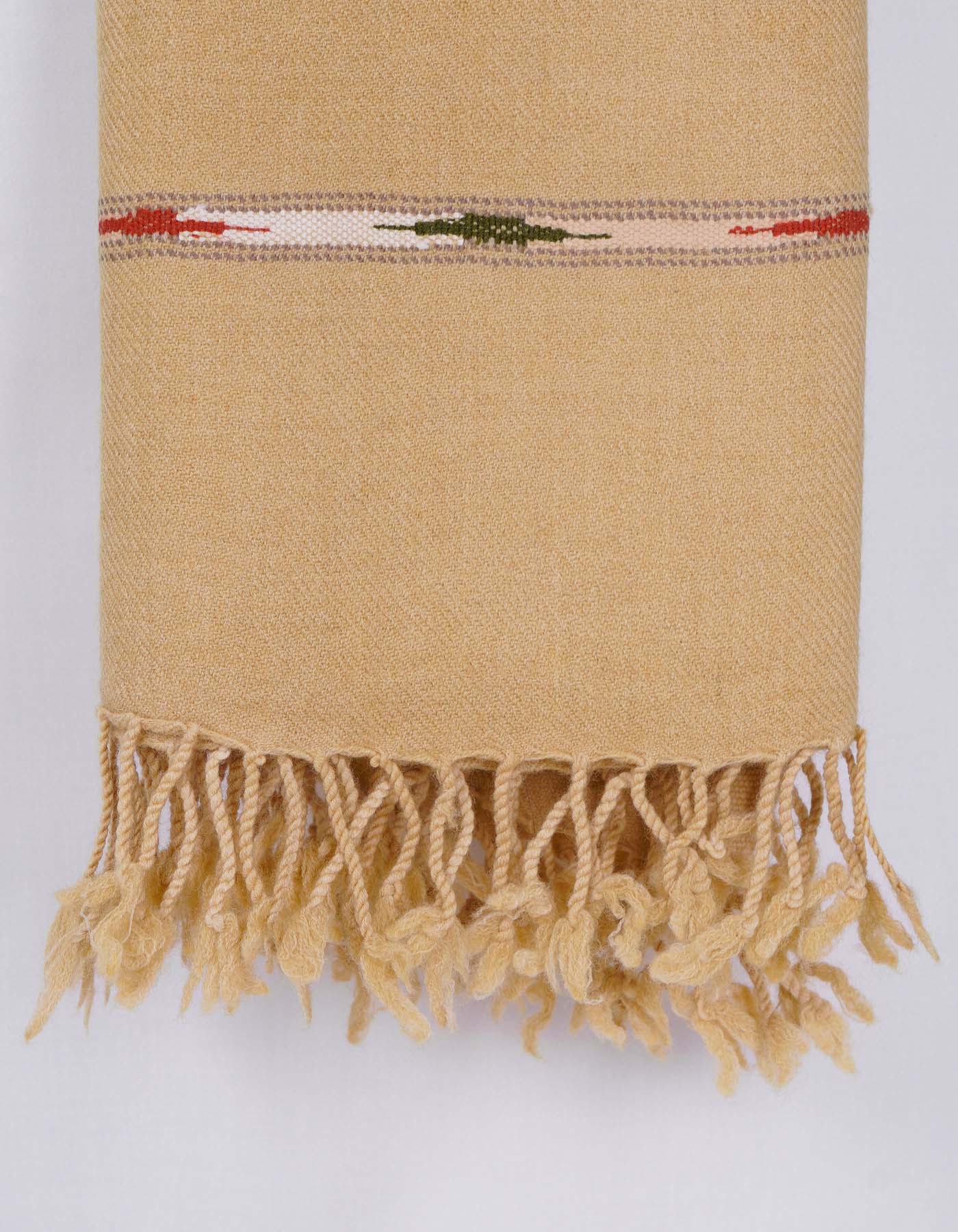 L Khaki Plain 100% Wool Men Shawl