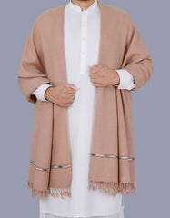 Camel Plain 100% Wool Men Shawl