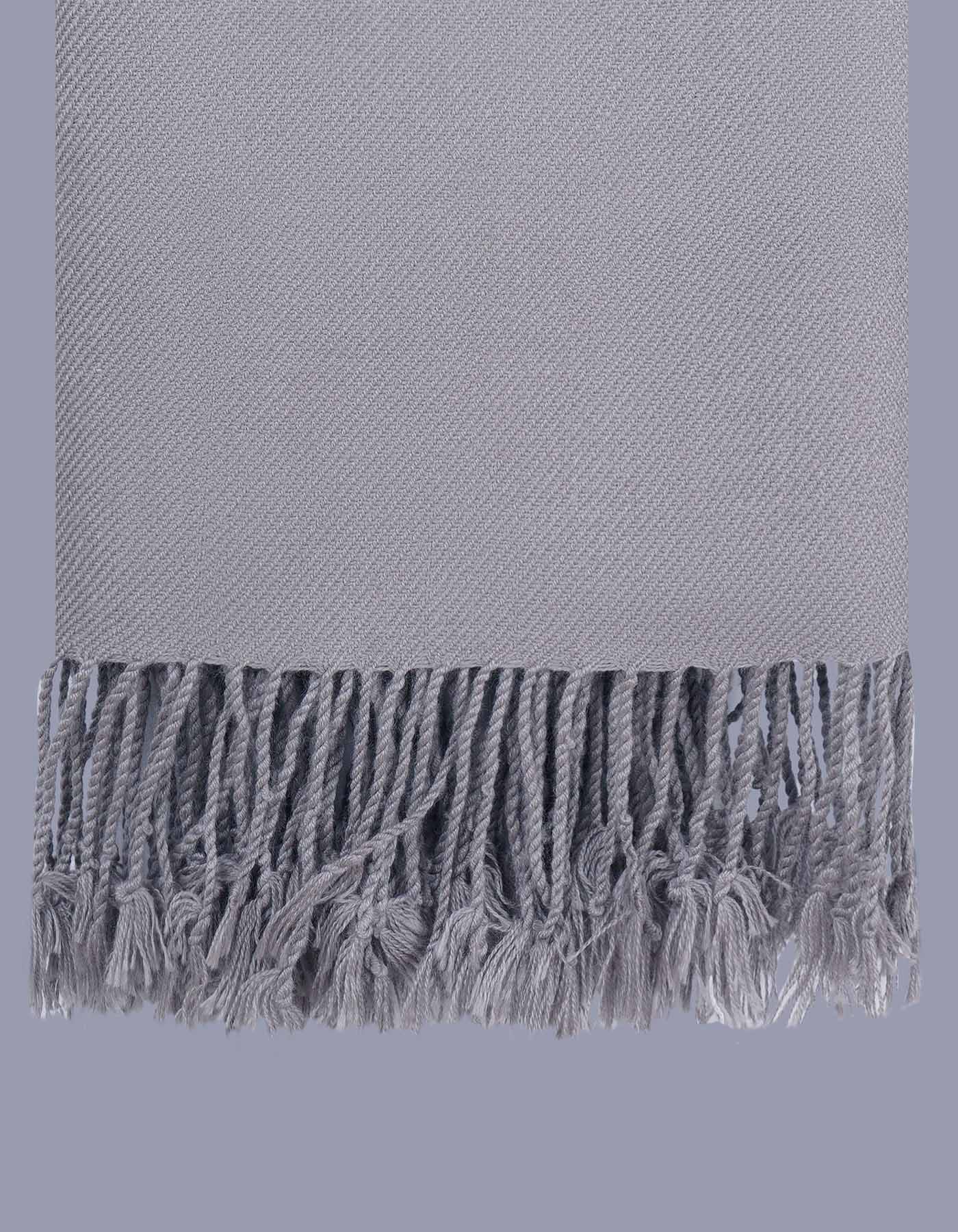 L Grey Plain Wool Blend Men Shawl