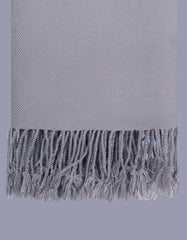 L Grey Plain Wool Blend Men Shawl