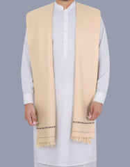 Fawn Plain 100% Wool Men Shawl