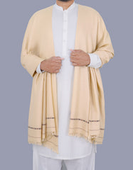 Fawn Plain 100% Wool Men Shawl
