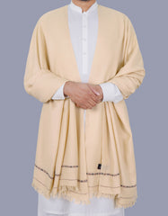 Fawn Plain 100% Wool Men Shawl