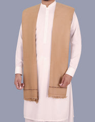 Camel Plain 100% Wool Men Shawl