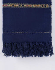 Navy Plain Wool Blend Men Shawl