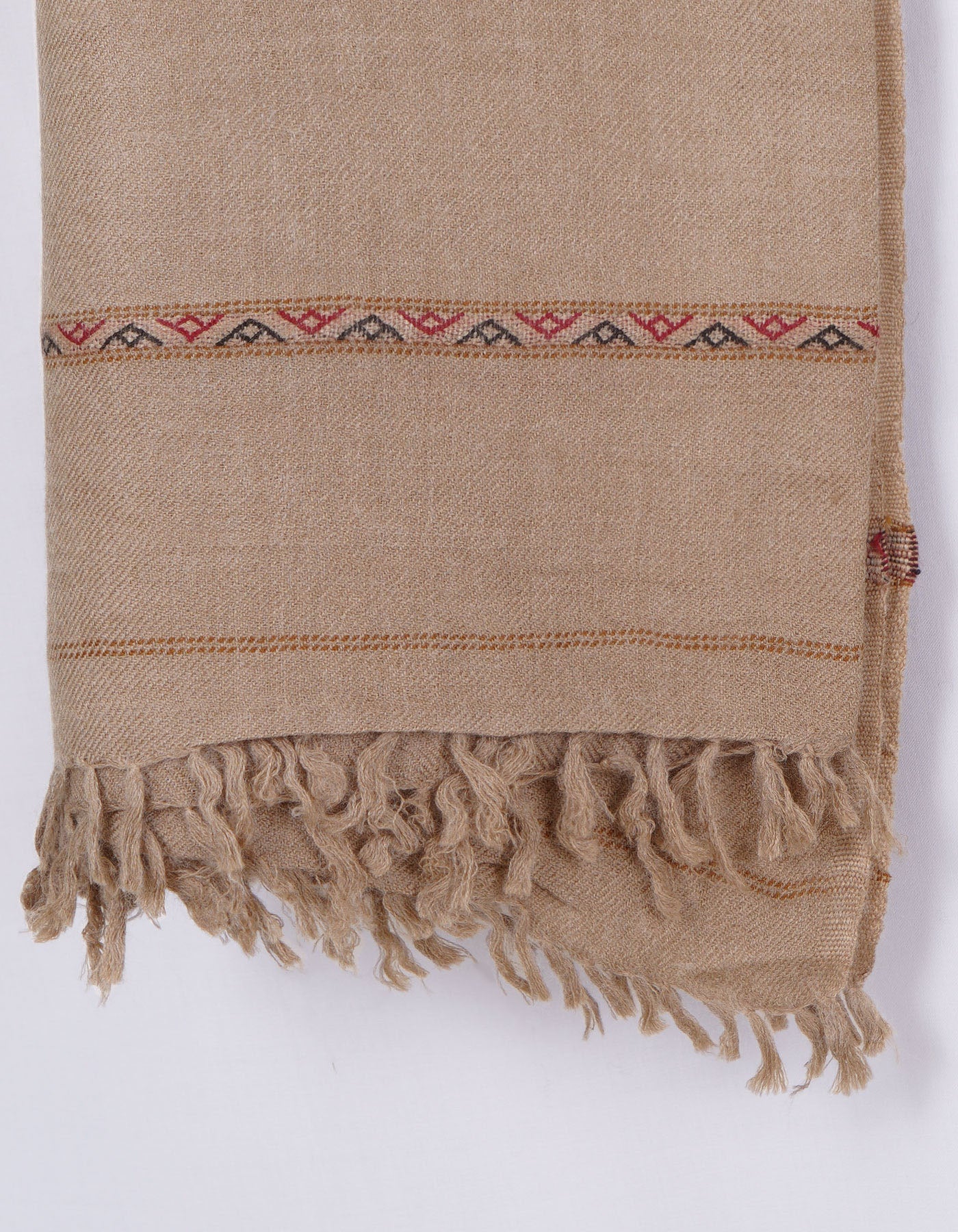 L Brown Plain 100% Wool Men Shawl