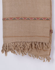 L Brown Plain 100% Wool Men Shawl