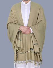 L Green Plain Wool Blend Men Shawl