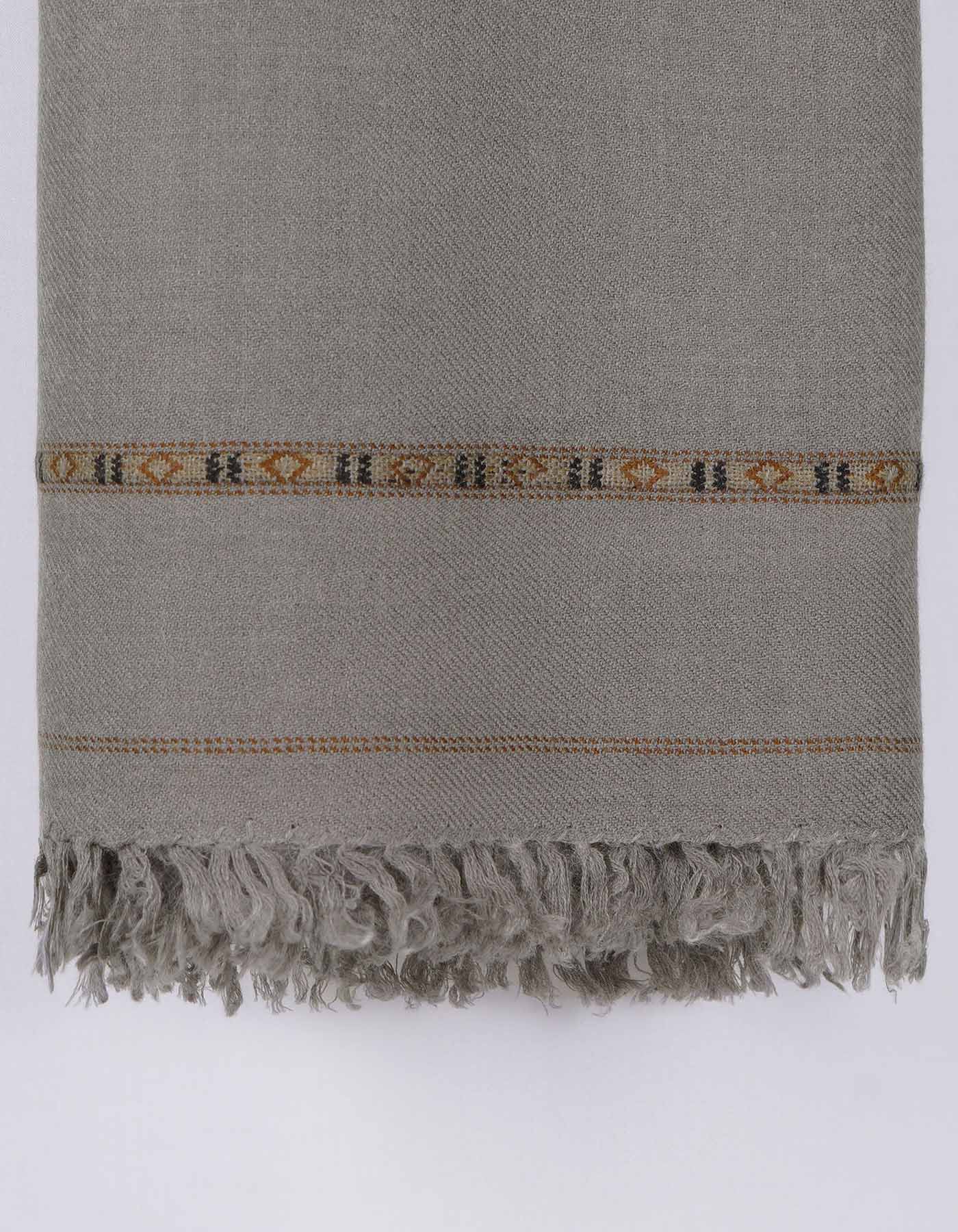 L Olive Plain Wool Blend Men Shawl
