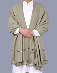 D Olive Plain 100% Acrylic Men Shawl
