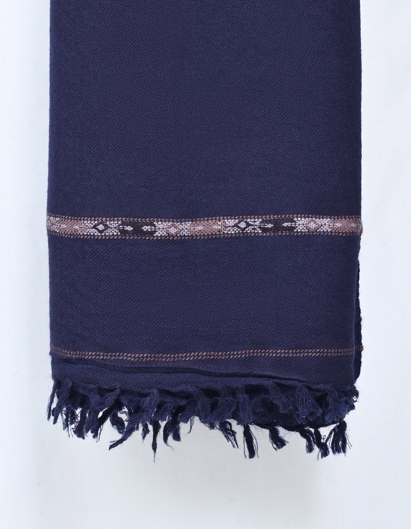 Navy Plain Wool Blend Men Shawl