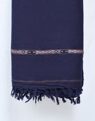 Navy Plain Wool Blend Men Shawl