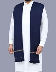 Navy Plain 100% Acrylic Men Shawl