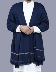Navy Plain 100% Acrylic Men Shawl