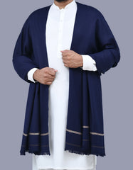 Navy Plain 100% Acrylic Men Shawl