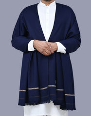 Navy Plain 100% Acrylic Men Shawl