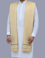 Beige Plain 100% Acrylic Men Shawl