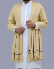 Beige Plain 100% Acrylic Men Shawl