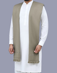 L Brown Plain 100% Acrylic Men Shawl