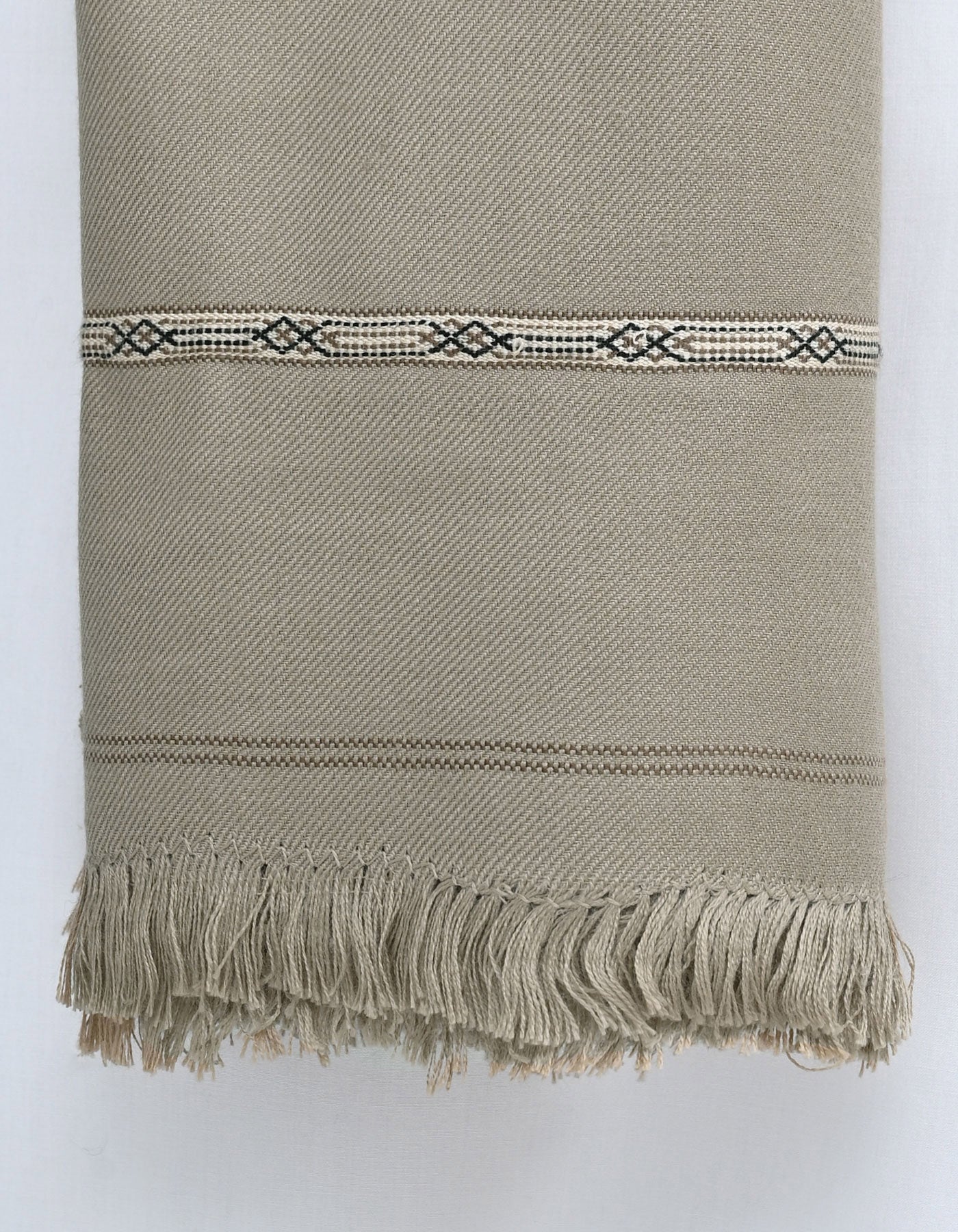 L Brown Plain 100% Acrylic Men Shawl