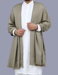 L Brown Plain 100% Acrylic Men Shawl