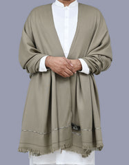 L Brown Plain 100% Acrylic Men Shawl
