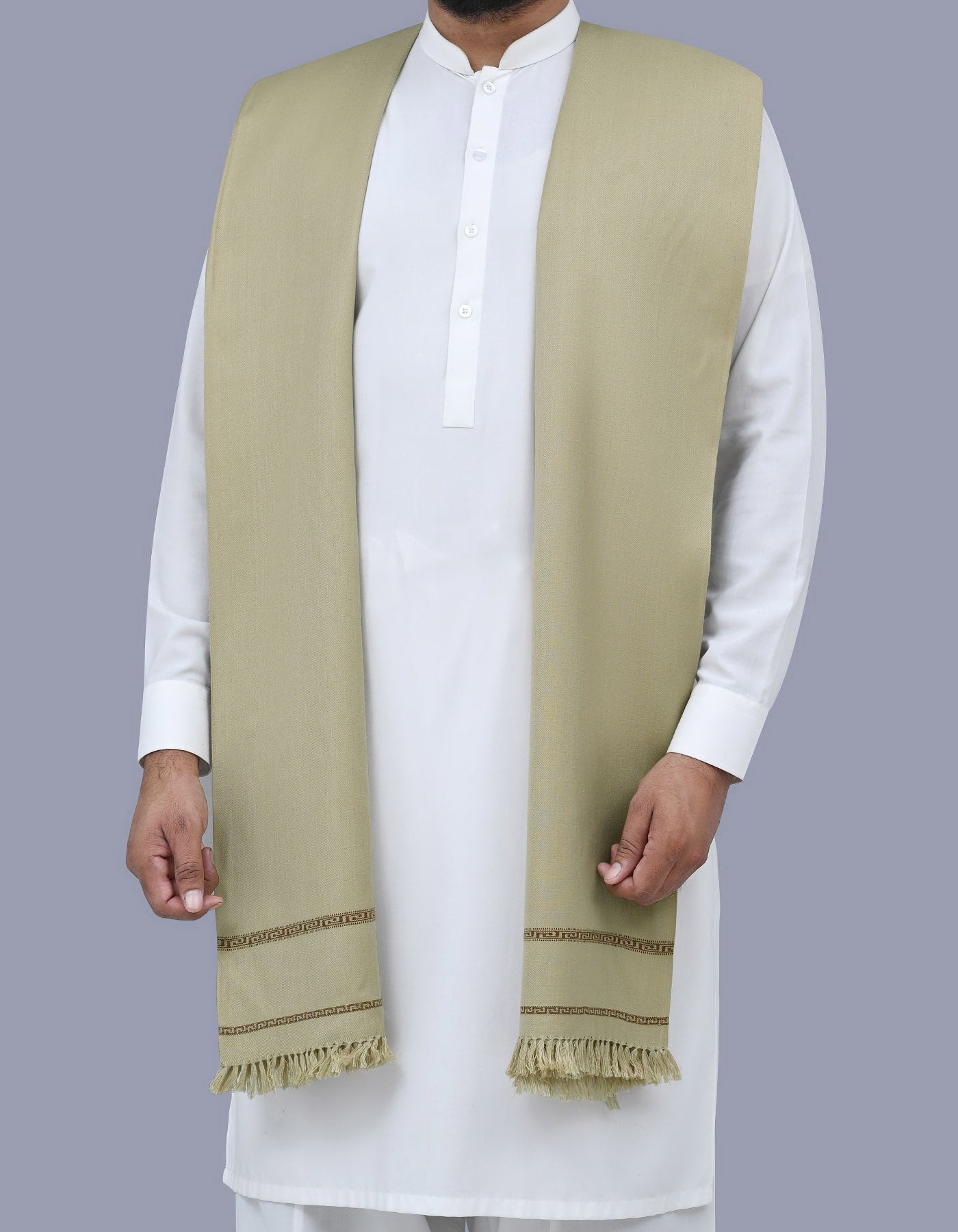 Grey Plain 100% Acrylic Men Shawl