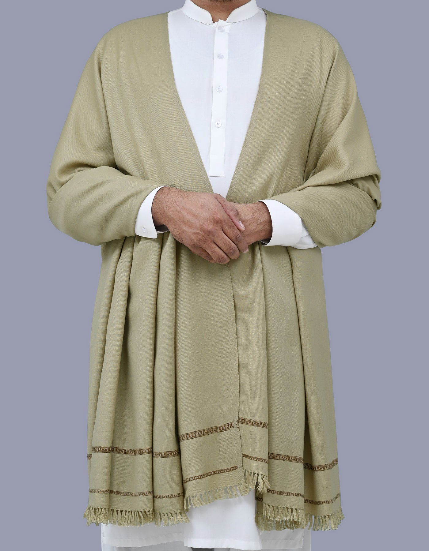 Grey Plain 100% Acrylic Men Shawl